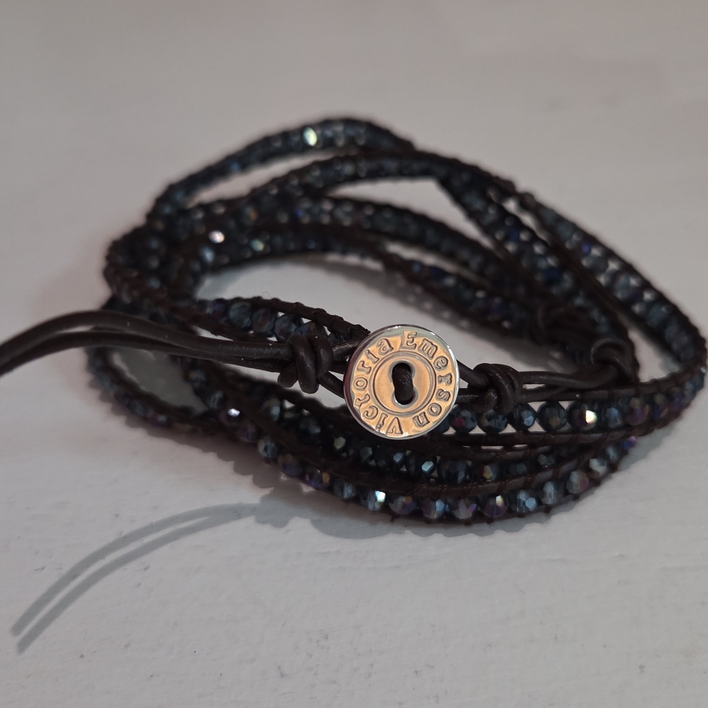 Victoria Emerson Dark Beaded Wrap Bracelet
